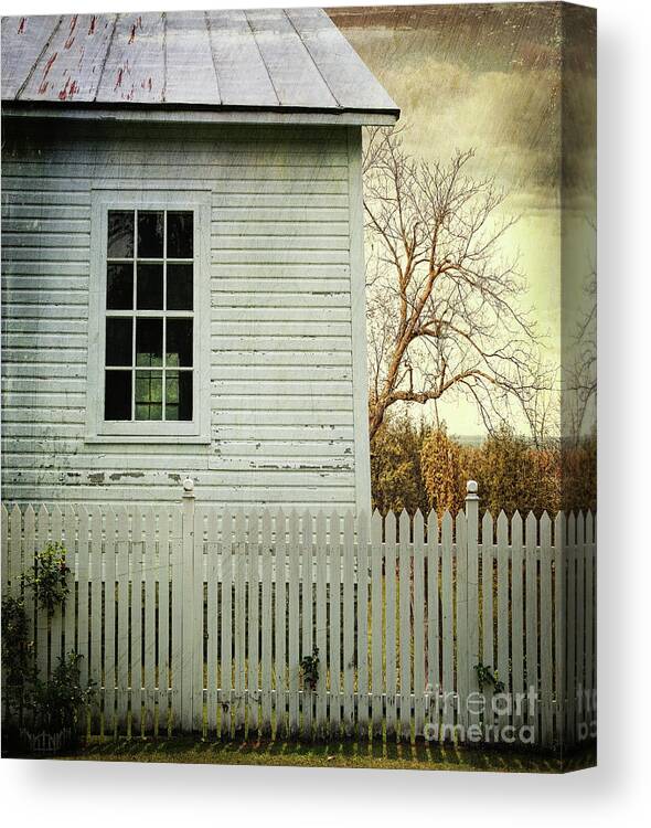 Architecture Canvas Print featuring the photograph Old farm house window by Sandra Cunningham