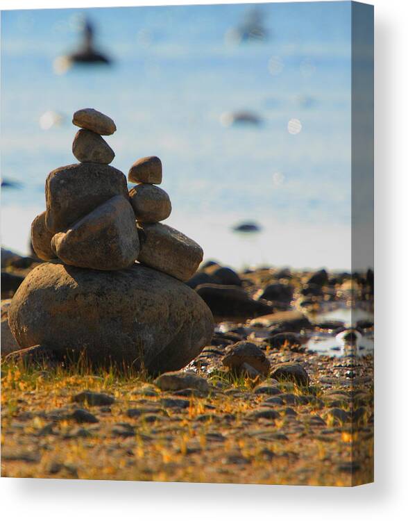 Cairn Canvas Print featuring the photograph Passed this way by Coby Cooper
