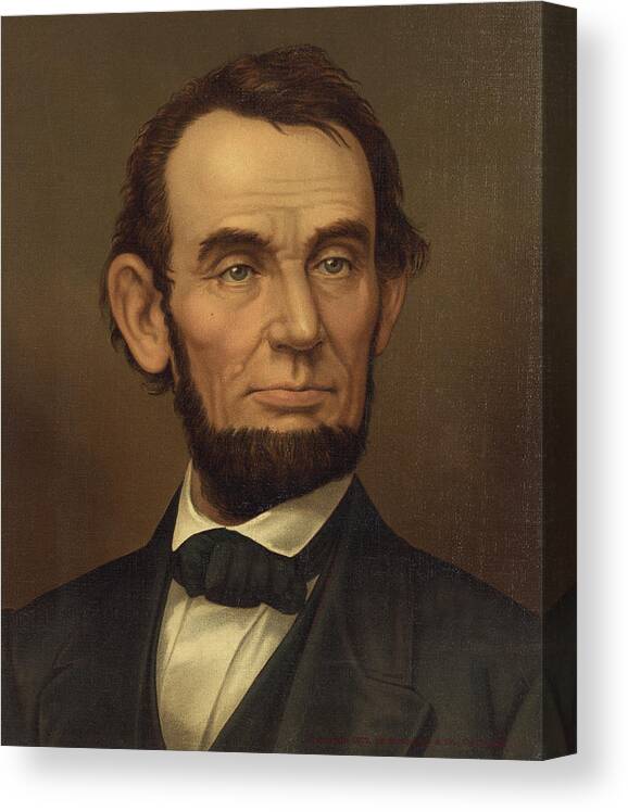 abraham Lincoln Canvas Print featuring the photograph President of the United States of America - Abraham Lincoln by International Images