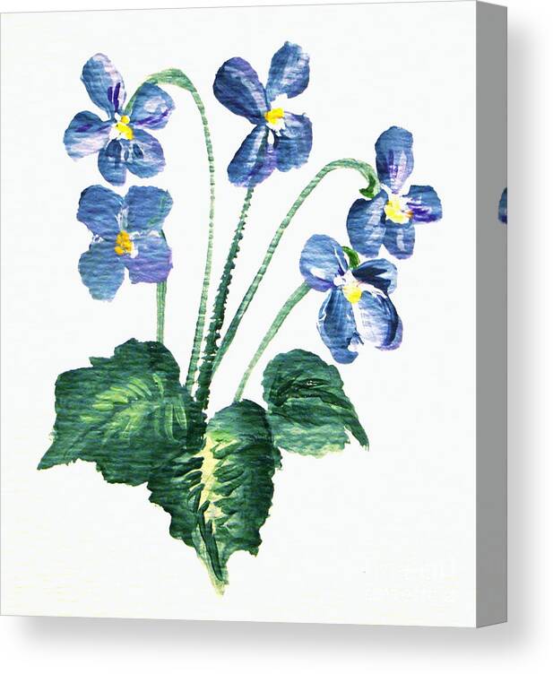 Violets Canvas Print featuring the painting Sweet Violets by Leea Baltes