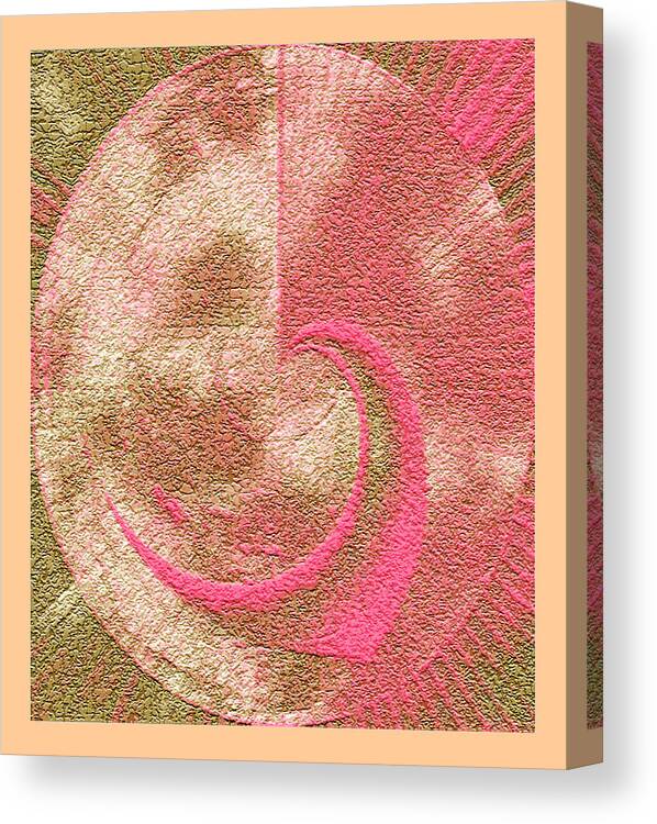 Pink Canvas Print featuring the painting Valentine Planet Fantasy by Richard James Digance