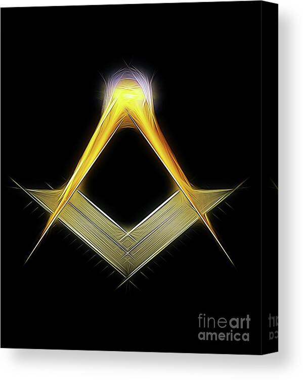 Fantasy Canvas Print featuring the digital art Freemason Symbol by Raphael Terra #1 by Esoterica Art Agency