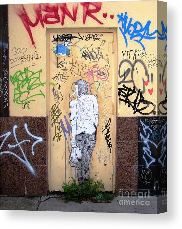 Graffiti Canvas Print featuring the photograph Resentment #1 by Margaret Hamilton