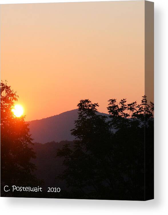 Sunset Canvas Print featuring the photograph SunSet on Route 150 #1 by Carolyn Postelwait