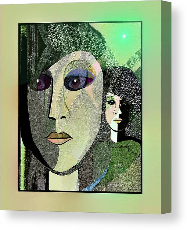 1968 - A Dolls Head Canvas Print featuring the digital art 1968 - A Dolls Head by Irmgard Schoendorf Welch