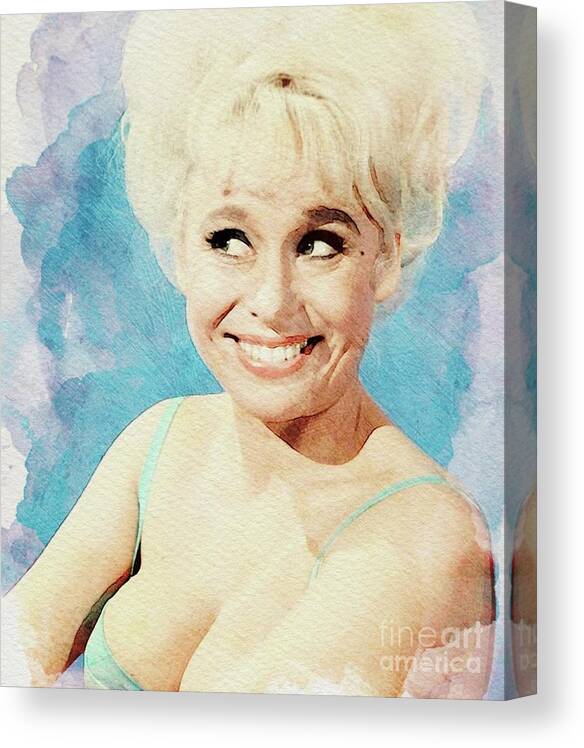 Barbara Canvas Print featuring the digital art Barbara Windsor, Carry On Actress #2 by Esoterica Art Agency