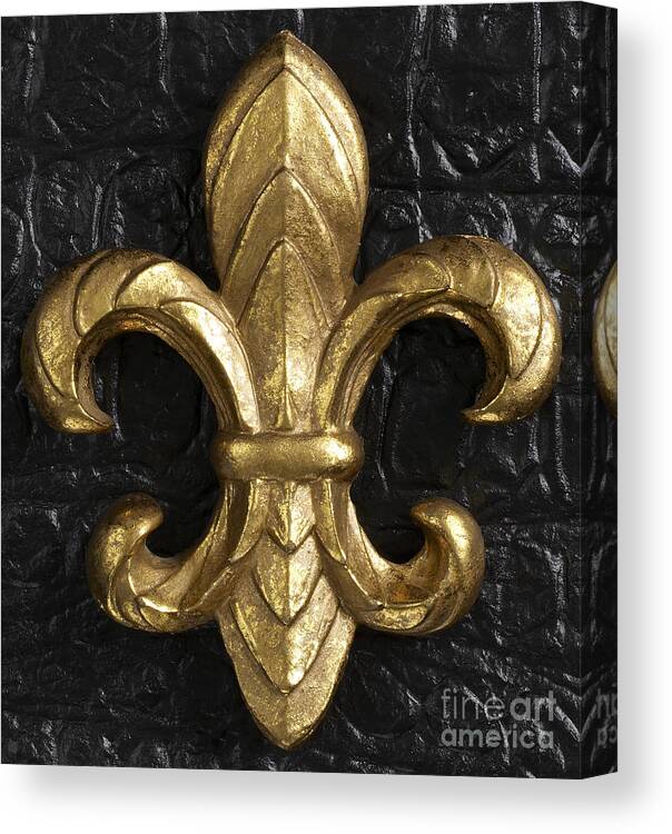 Gold Canvas Print featuring the photograph Gold Fleur-di-lis by Tony Cordoza