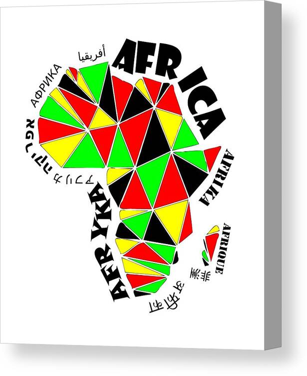 Africa Canvas Print featuring the digital art Africa Continent by Piotr Dulski
