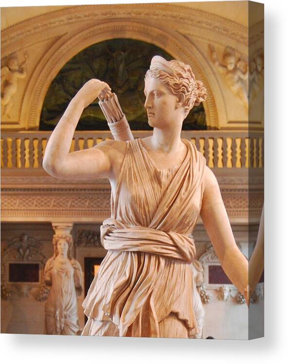Athena Canvas Print featuring the digital art Athena Statue by Nancy Bradley