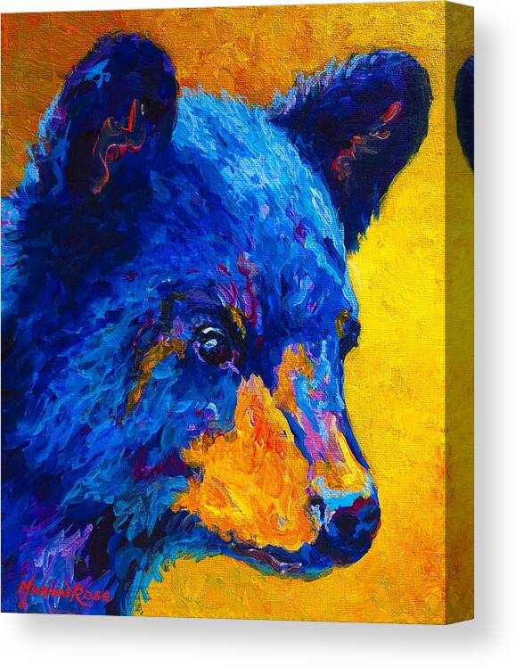 Bear Canvas Print featuring the painting Black Bear Cub 2 by Marion Rose