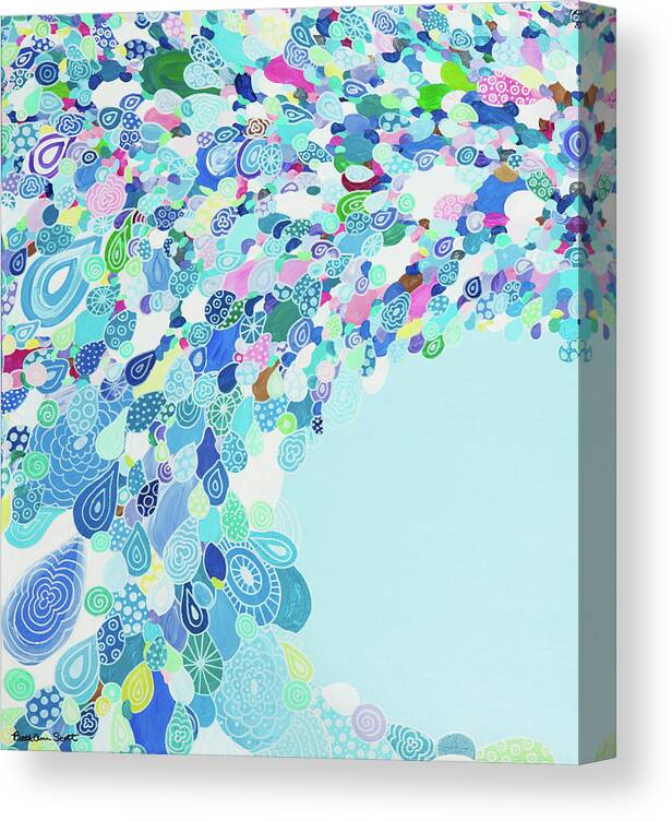 Pattern Art Canvas Print featuring the painting Blue Sea by Beth Ann Scott