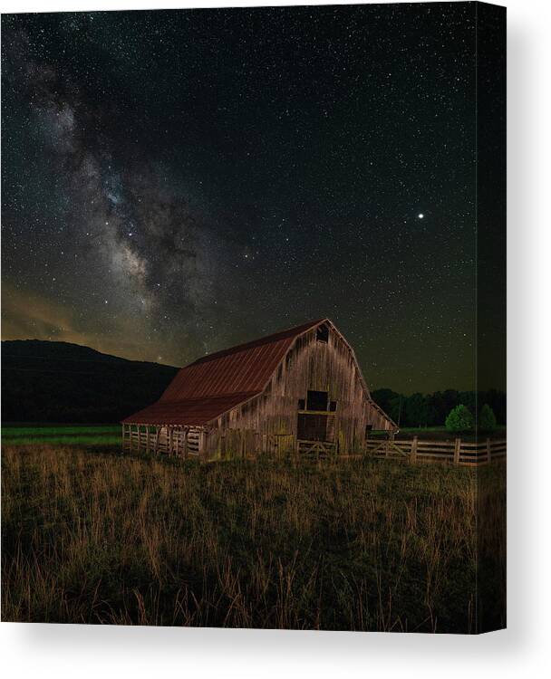 Boxley Valley Canvas Print featuring the photograph Boxley Valley Barn on the 4th by Hal Mitzenmacher