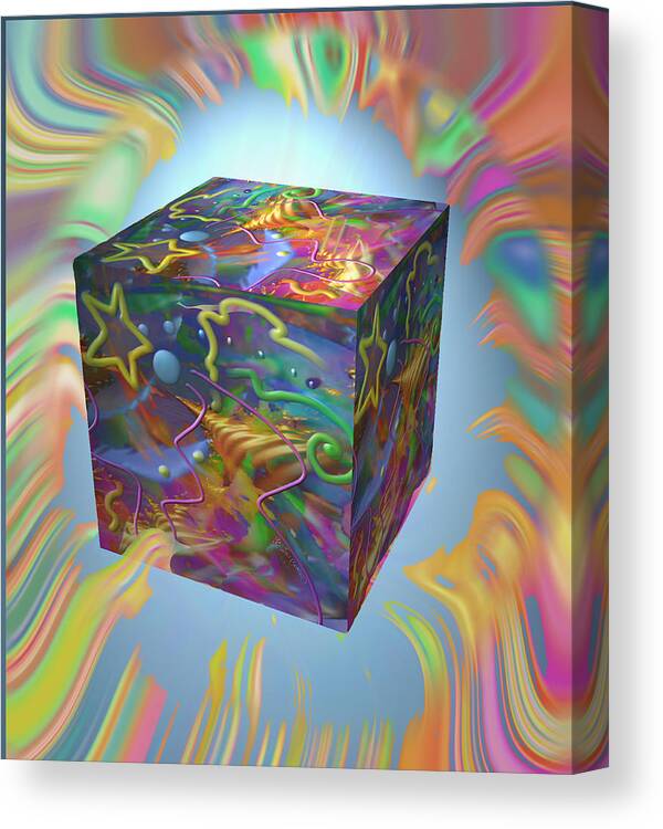 Cube Canvas Print featuring the mixed media Break On Through by Kevin Caudill