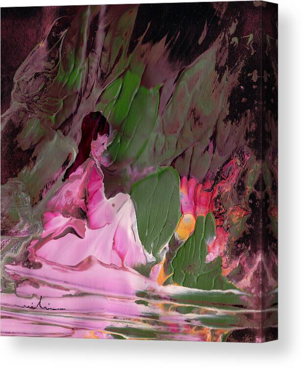Fantasy Canvas Print featuring the painting By The River Piedra I Sat Down And Wept by Miki De Goodaboom