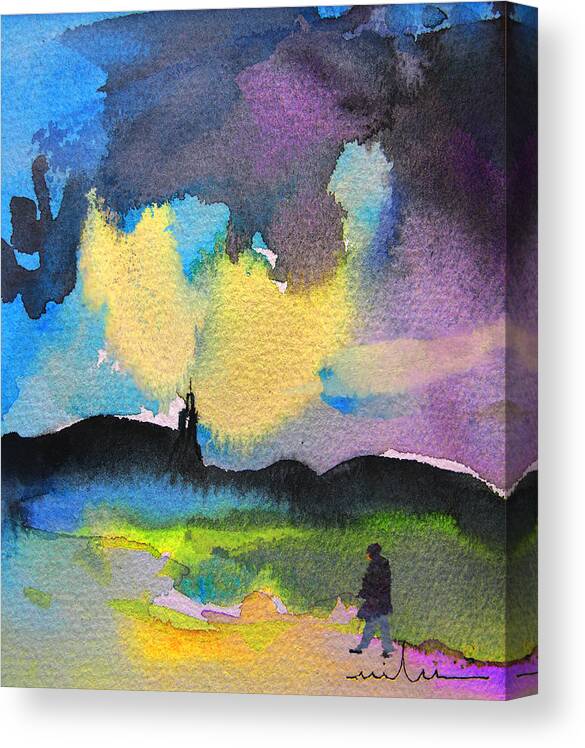 Watercolour Painting Canvas Print featuring the painting Dawn 05 by Miki De Goodaboom