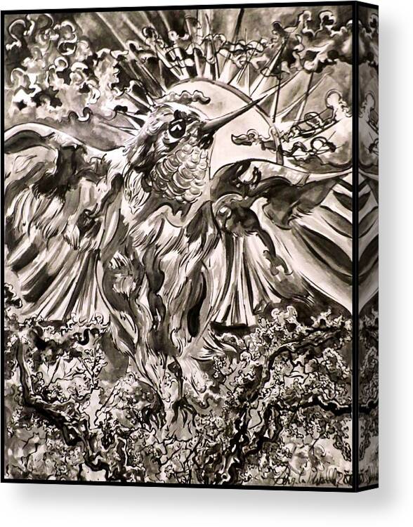 Brush Canvas Print featuring the drawing Daydream by Angela Weddle