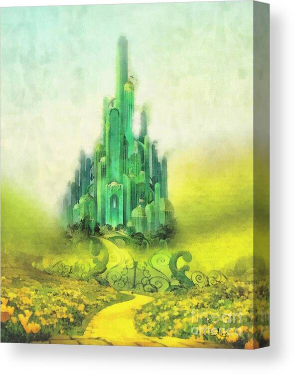 Emerald City Canvas Print featuring the painting Emerald City by Mo T
