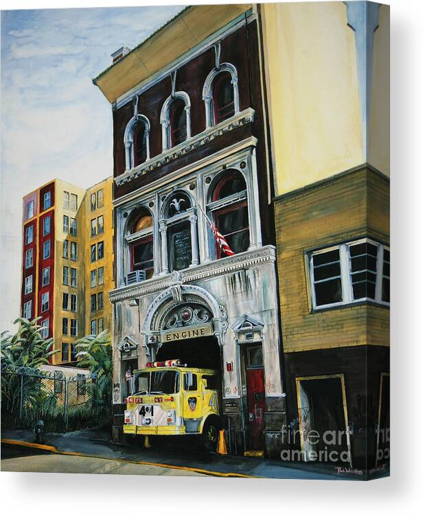 Fdny Canvas Print featuring the painting FDNY Engine Company 41 by Paul Walsh