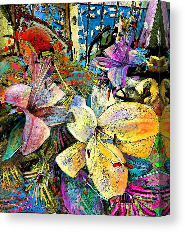 Fleurs De Lys Painting Canvas Print featuring the painting Fleurs de Lys 02 by Miki De Goodaboom