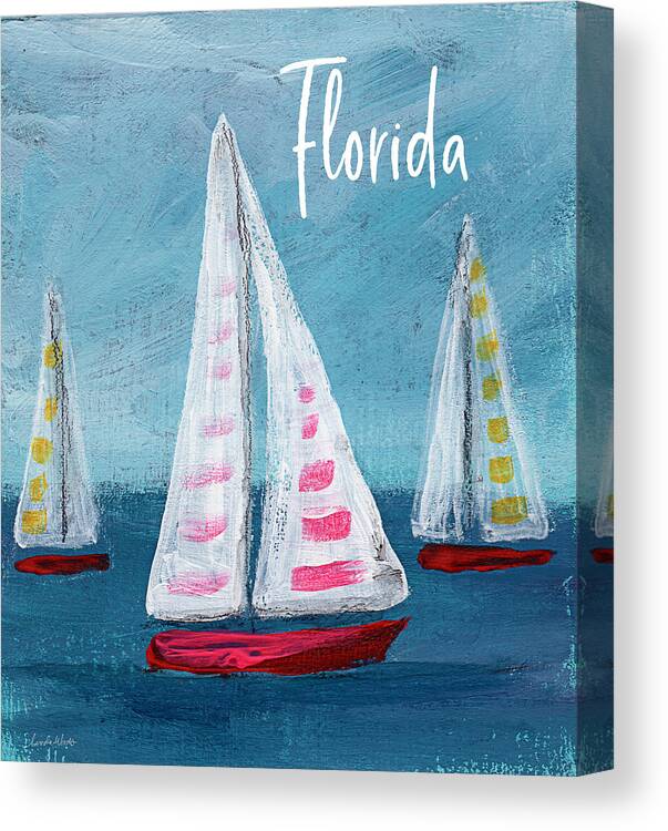 Florida Canvas Print featuring the mixed media Florida Sailing- Art by Linda Woods by Linda Woods