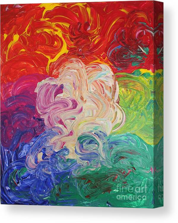 Flowing Color Canvas Print featuring the painting White Fire by Sarahleah Hankes