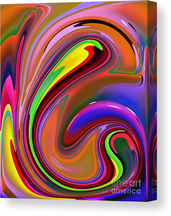 Abstract Canvas Print featuring the digital art Fluid Colour by Robert Burns