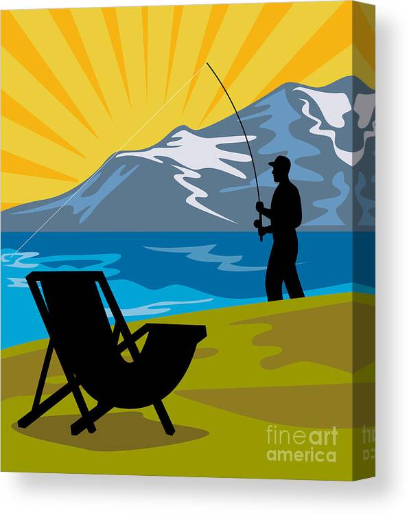 Fly Fisherman Canvas Print featuring the digital art Fly Fishing by Aloysius Patrimonio