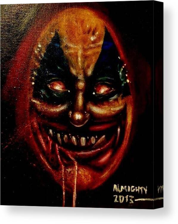 John Wayne Gacy Canvas Print featuring the painting Gacy In Hell by Ryan Almighty