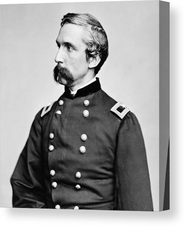Joshua Lawrence Chamberlain Canvas Print featuring the photograph General Joshua Chamberlain by War Is Hell Store