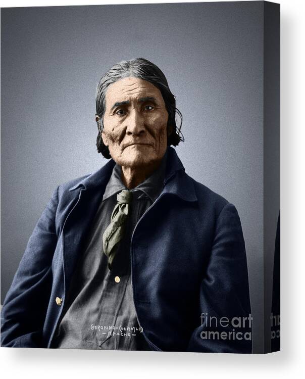 1898 Canvas Print featuring the photograph Geronimo by Granger