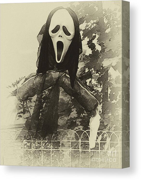 Halloween Canvas Print featuring the photograph Halloween No 1 - The Scream by Eva-Maria Di Bella