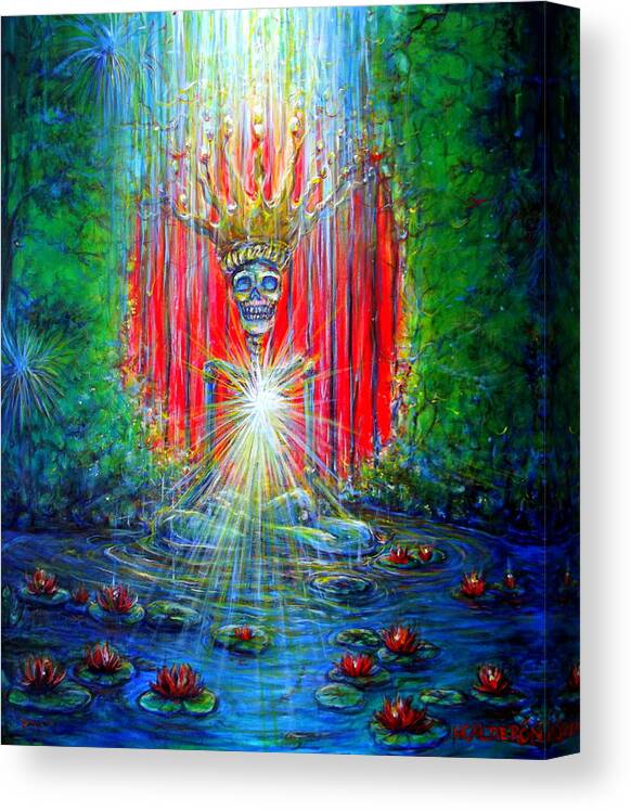 Skeleton Canvas Print featuring the painting Healing Waters by Heather Calderon