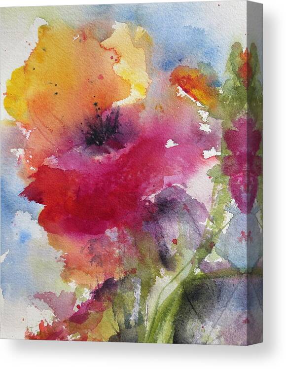 Poppy Canvas Print featuring the painting Iceland Poppy by Anne Duke