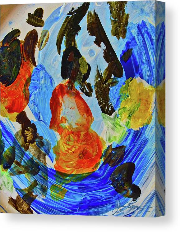 Abstract Painting Canvas Print featuring the painting Intuitive painting 215 by Joan Reese