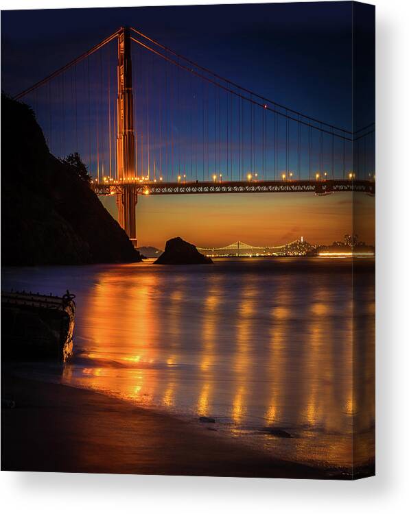 Golden Gate Bridge Canvas Print featuring the photograph Kirby Cove by Janet Kopper