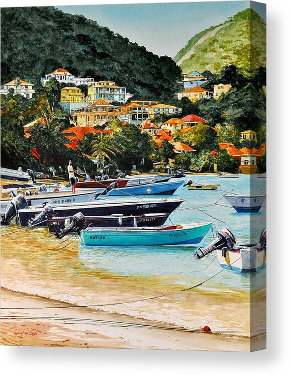 Seascape Canvas Print featuring the painting Les Saintes, French West Indies by Robert W Cook