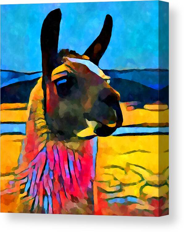 Llama Canvas Print featuring the painting Llama by Chris Butler
