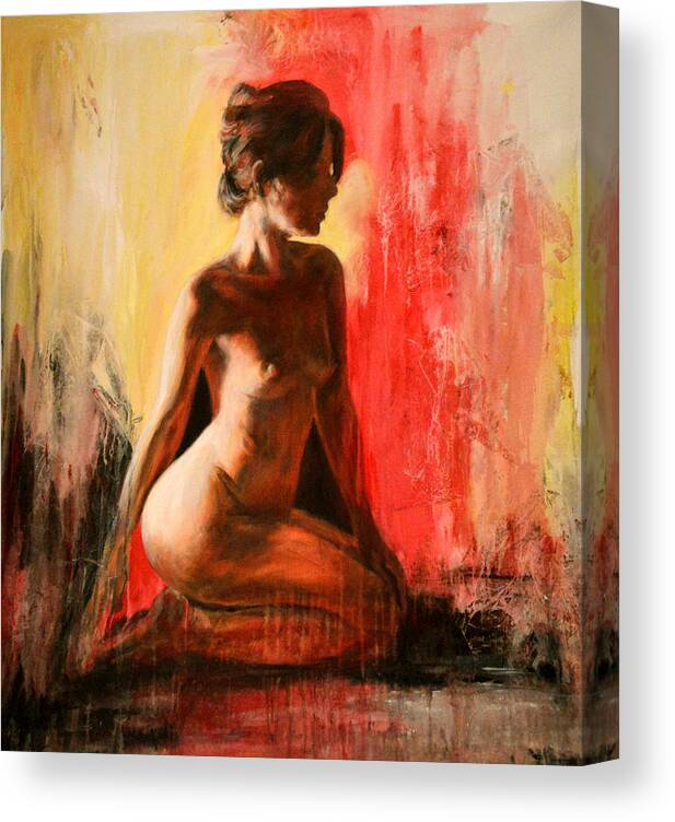 Nudes Canvas Print featuring the painting Luminoso by Escha Van den bogerd
