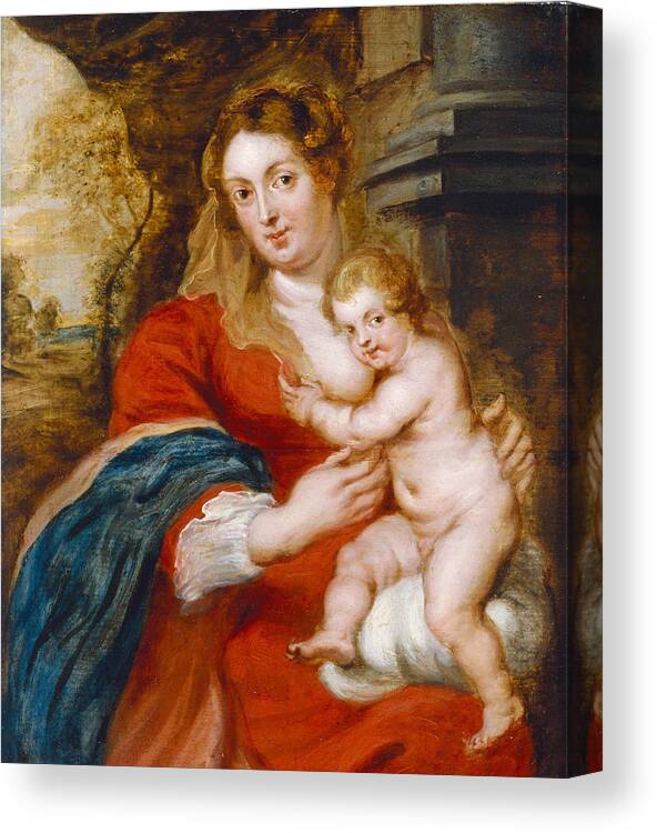 Peter Paul Rubens Canvas Print featuring the painting Madonna and Child by Peter Paul Rubens