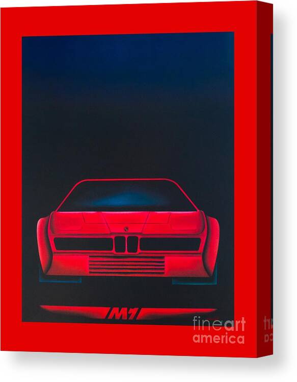 Bmw Canvas Print featuring the painting Bmw M1 by Johannes Murat