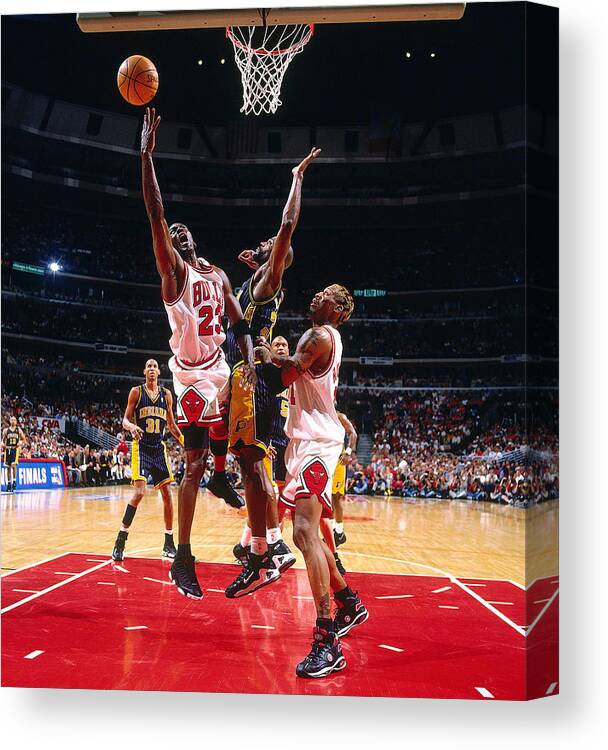 Michael Jordan Canvas Print featuring the photograph Michael Jordan by Jackie Russo