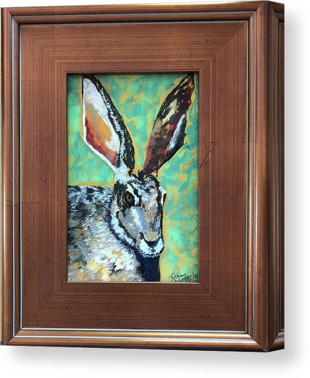 Original Canvas Print featuring the pastel Mr. Rabbit by Gerry Delongchamp