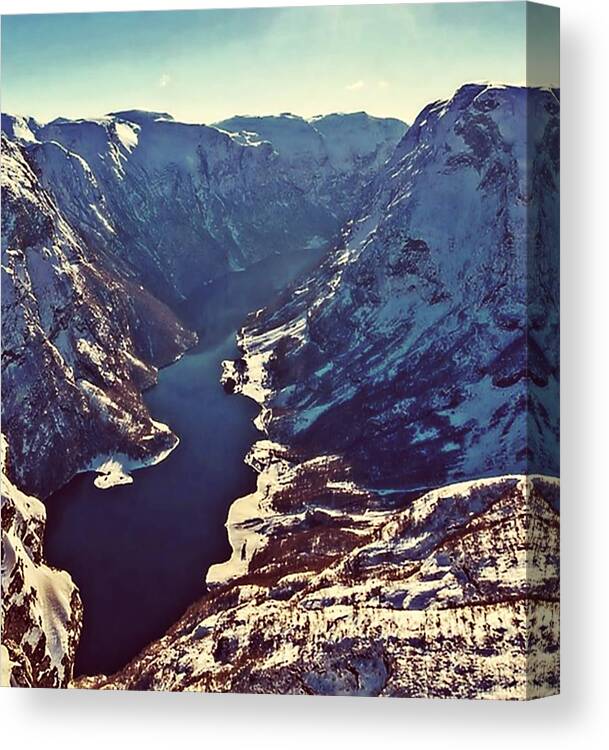 Norway Canvas Print featuring the photograph Norway Mountains by Digital Art Cafe