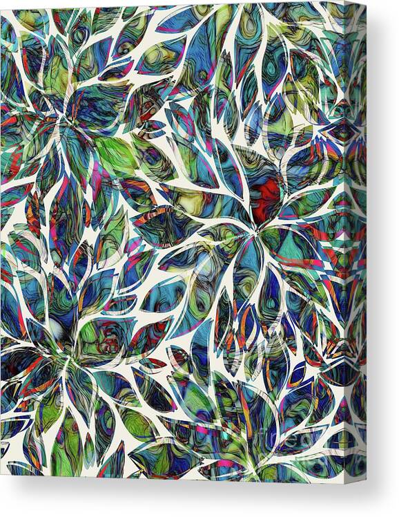 Petals Canvas Print featuring the digital art Petales - 01a30v by Variance Collections
