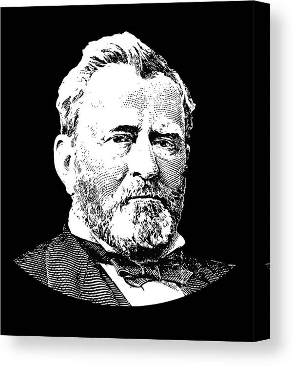Us Grant Canvas Print featuring the digital art President Ulysses S. Grant by War Is Hell Store