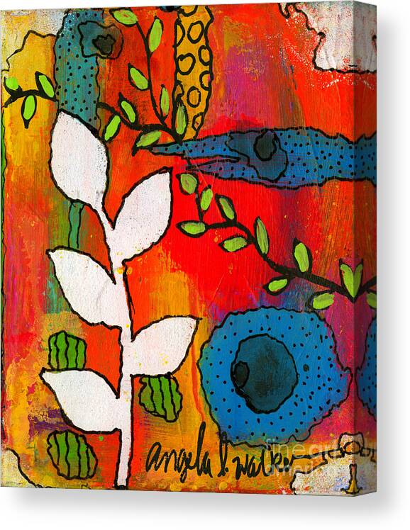 Abstract Mixed Media Canvas Print featuring the mixed media Pure Memories by Angela L Walker