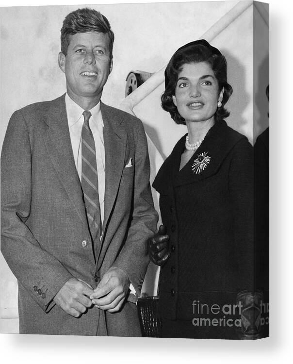 President John F Kennedy and Jackie Onassis BW #3 Poster 