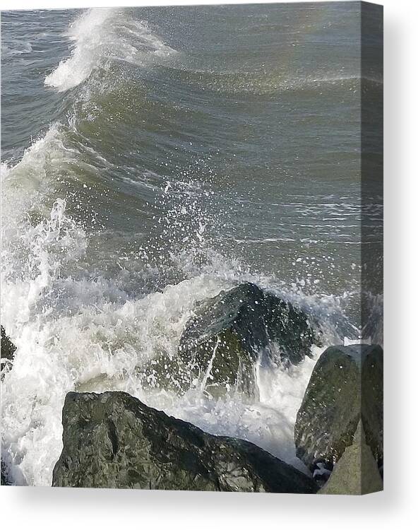 Ocean Canvas Print featuring the photograph Splash by Ellen Paull
