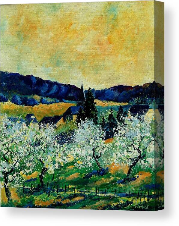 Spring Canvas Print featuring the painting Spring in Monceau by Pol Ledent