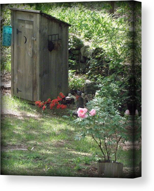 Outhouse Canvas Print featuring the photograph Spring in the country by Kim Galluzzo